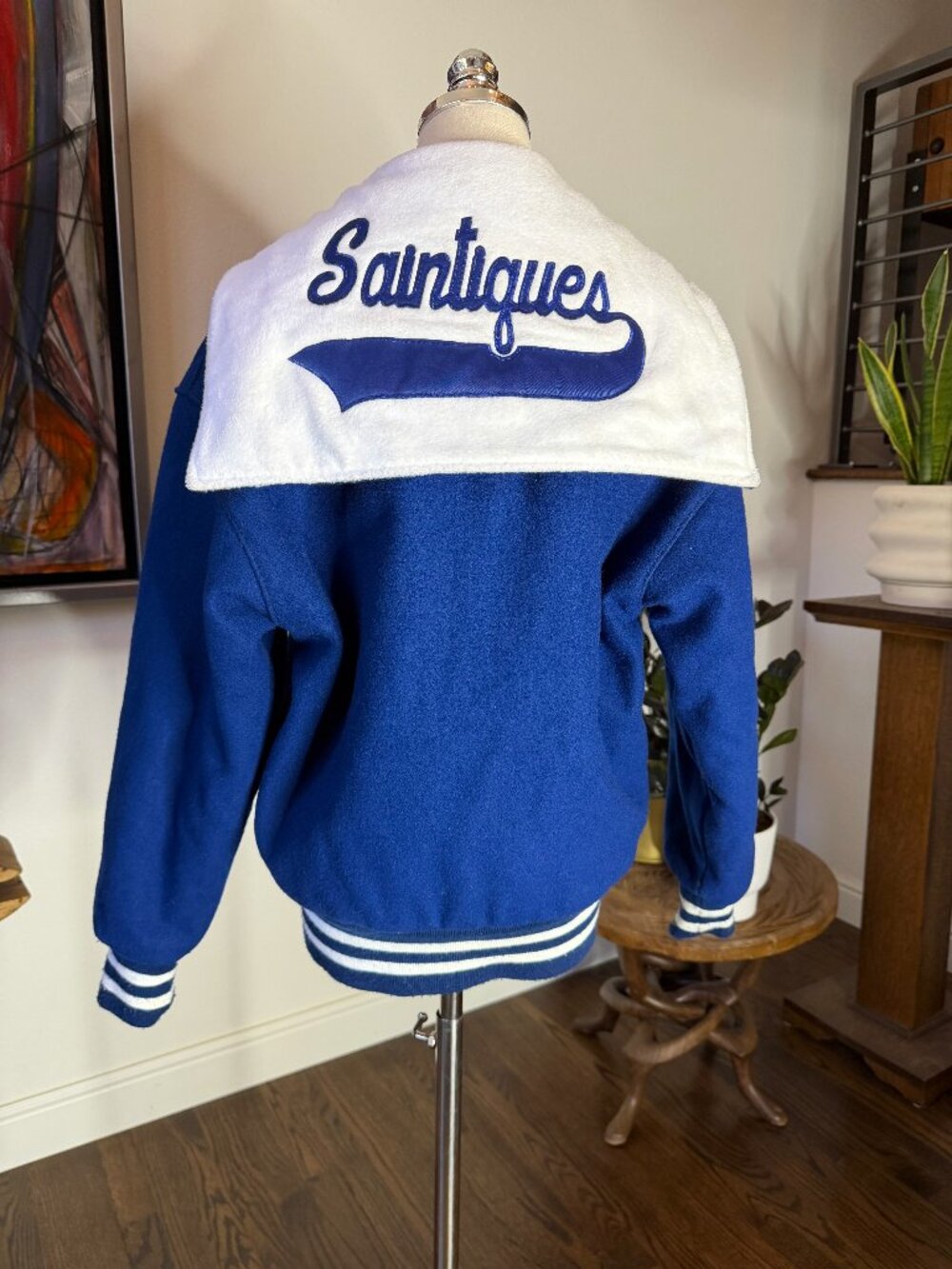 Vintage Varsity Jacket | Royal Blue Wool | "Saintiques" Women's Small (fits Med)